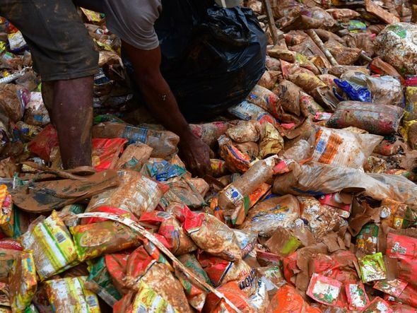 Pessoas tentam encontrar alimentos em meio à lama da destruição em Mimoso do Sul por Fernando Madeira