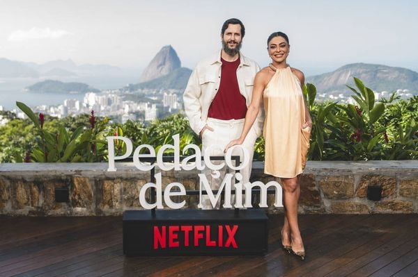 Vladimir Brichta e Juliana Paes durante evento no Rio para promover 'Pedaço de Mim'