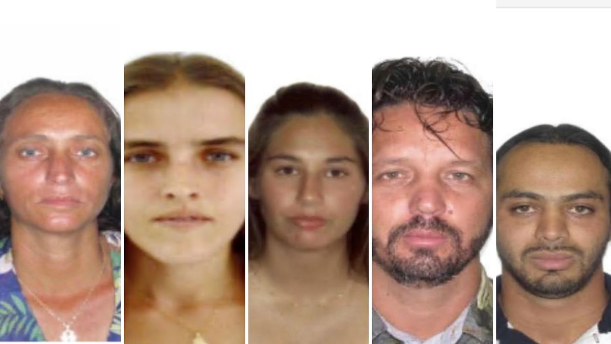 Luciana Alves, 43 anos; Eliene Thaís Gonçalves, 38 anos; Márcio Aires de Oliveira, de 45 anos; Bruno de Jesus Machado Alvarenga, de 34 anos e Sasha Batista Dias, de 25 anos