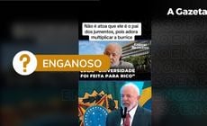 É enganoso o vídeo postado no TikTok que traz um recorte descontextualizado de uma fala do presidente Luiz Inácio Lula da Silva (PT) com a afirmação de que as universidades são feitas para ricos e não para pobres