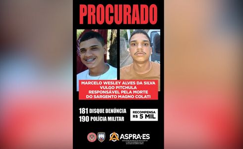 As denúncias sobre Marcelo Wesley Alves da Silva, o "Pitchula", suspeito de matar sargento Magno Colati Silva, podem ser feitas pelo 181 ou pelo 190