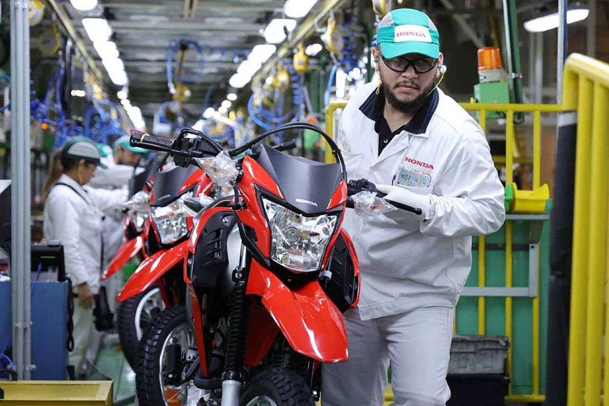 linha de montagem de motocicletas da Honda em Manaus