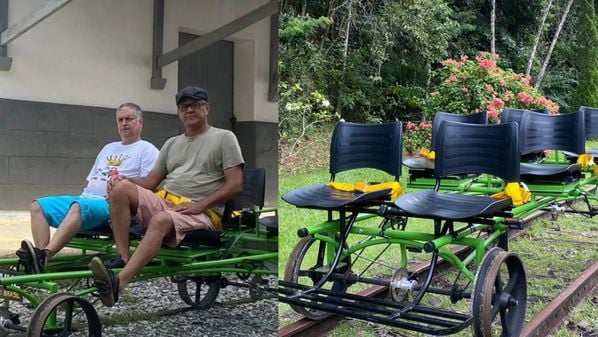 Robson Barreto desenvolveu o primeiro 'rail bike' do Brasil em terras capixabas. O modelo se parece com uma bicicleta adaptada