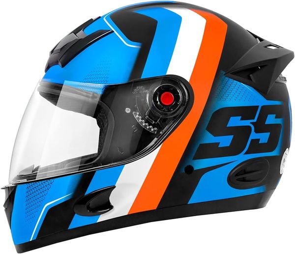 Capacete Mixs MX5 Super Speed 62 Azul/Laranja