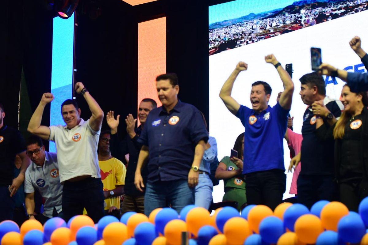 Convenção do MDB oficializa Euclério Sampaio como candidato à reeleição pela Prefeitura de Cariacica. Prefeito de Vila Velha, Arnaldinho Borgo (Podemos) participou do evento por Carlos Alberto Silva