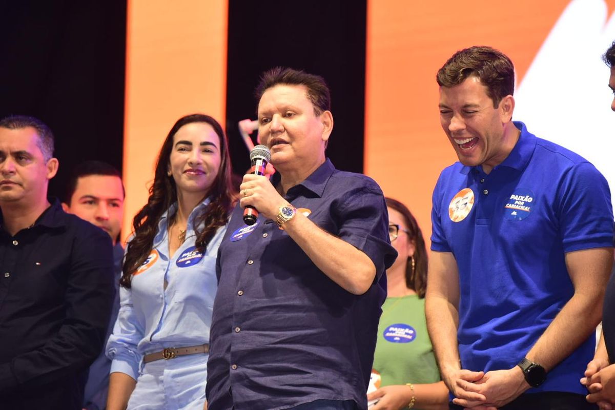 Convenção do MDB oficializa Euclério Sampaio como candidato à reeleição pela Prefeitura de Cariacica. Prefeito de Vila Velha, Arnaldinho Borgo (Podemos) participou do evento por Carlos Alberto Silva