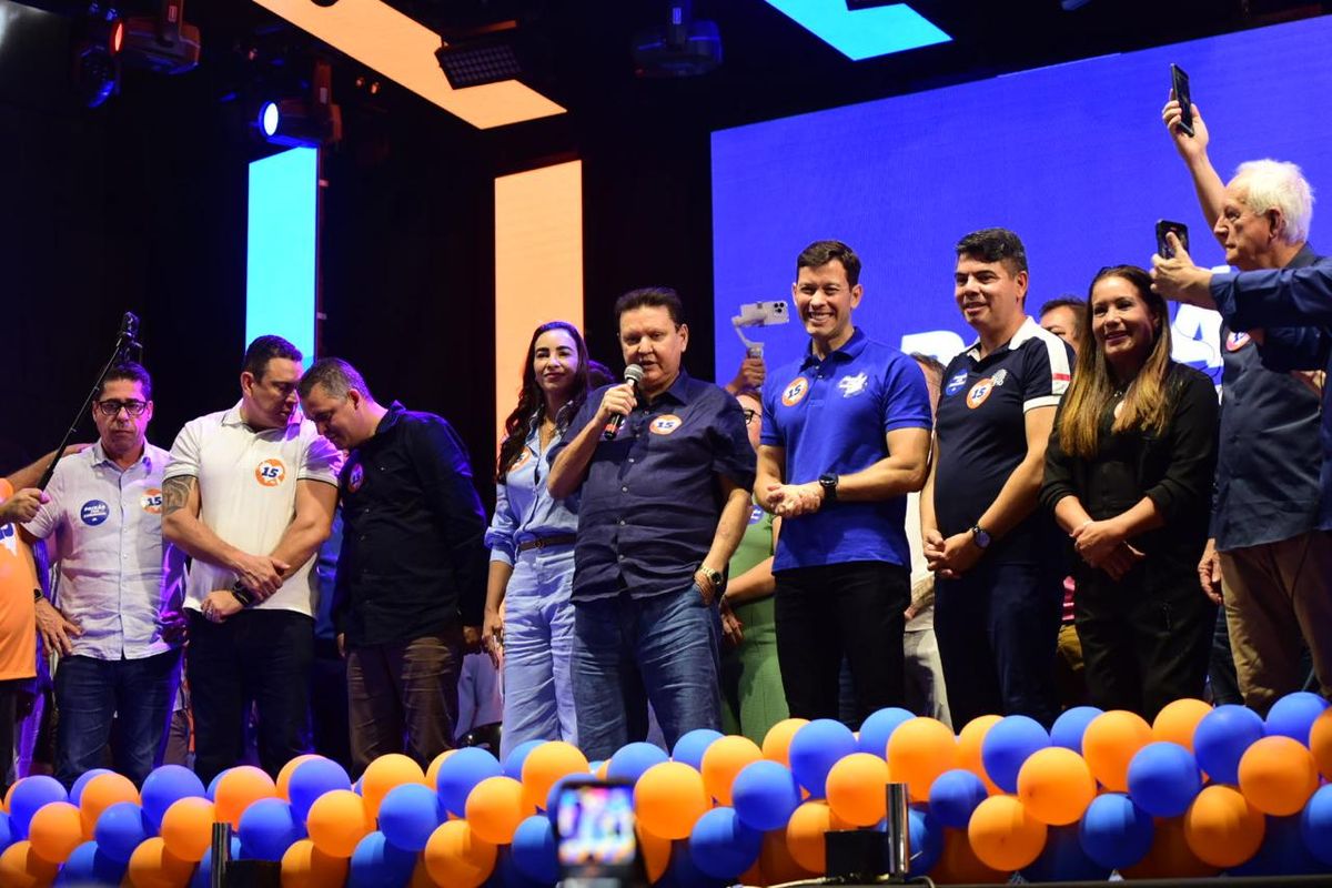Convenção do MDB oficializa Euclério Sampaio como candidato à reeleição pela Prefeitura de Cariacica. Prefeito de Vila Velha, Arnaldinho Borgo (Podemos) participou do evento junto ao Marcelo Santos (União Brasil) por Carlos Alberto Silva