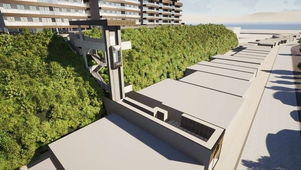 O residencial vai contar com um elevador panorâmico, que oferecerá aos moradores acesso direto à praia