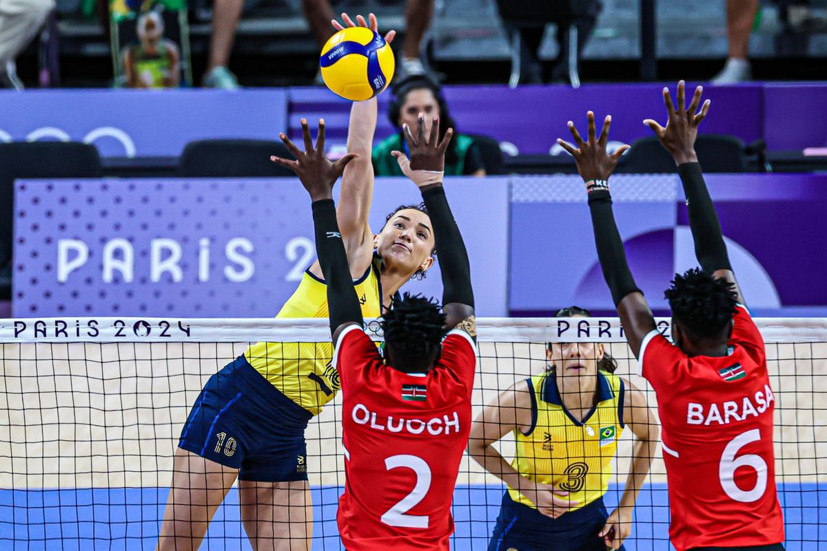 2024.07.29 - Jogos OlÃ­mpicos Paris 2024 - VÃ´lei feminino - Brasil estreia contra o QuÃªnia. Na imagem a atleta Gabriela 