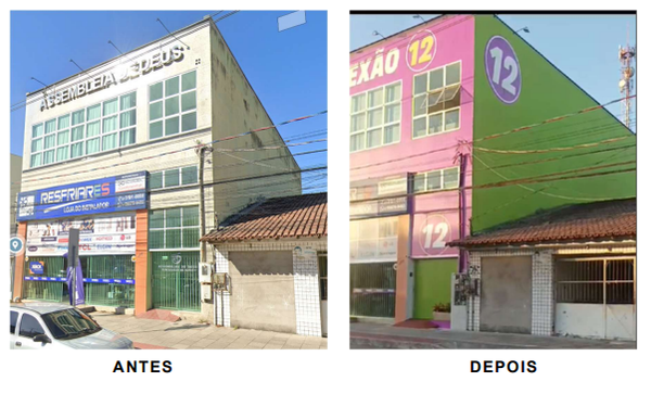 Locais pintados de verde na Serra na gestão Vidigal por Reprodução 