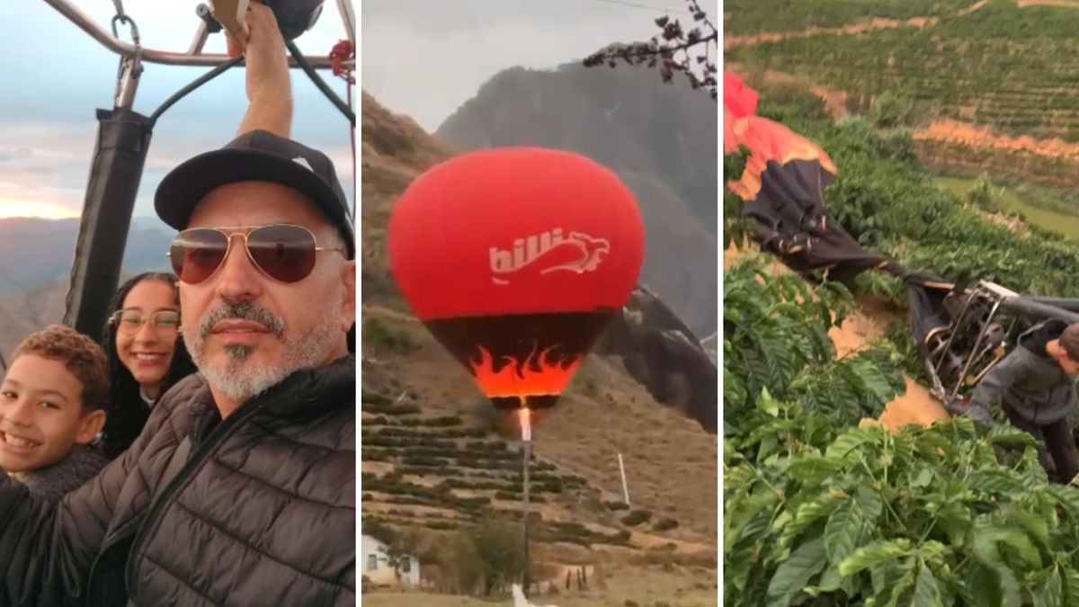 Balão bate em barranco e rede elétrica em Pancas