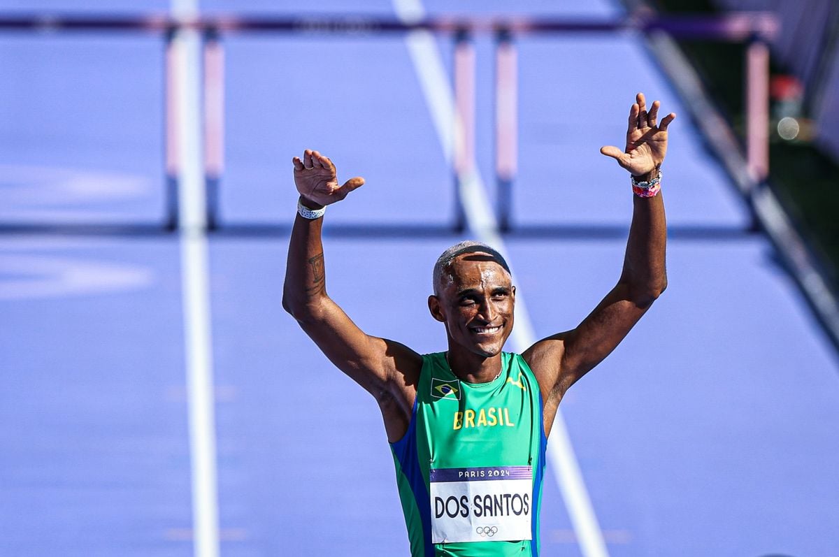 2024.08.05 - Jogos OlÃ­mpicos Paris 2024 - Atletismo - 400m com barreiras masculino - Alison dos Santos 