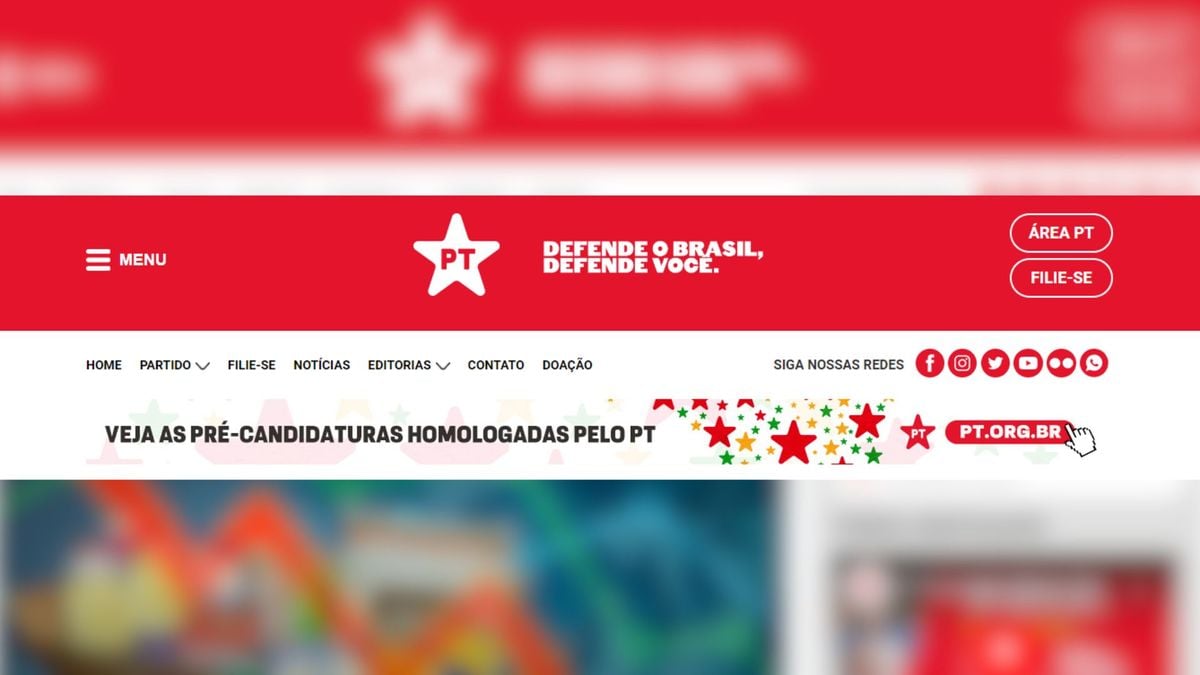 Banner na home do site do PT linkava para do