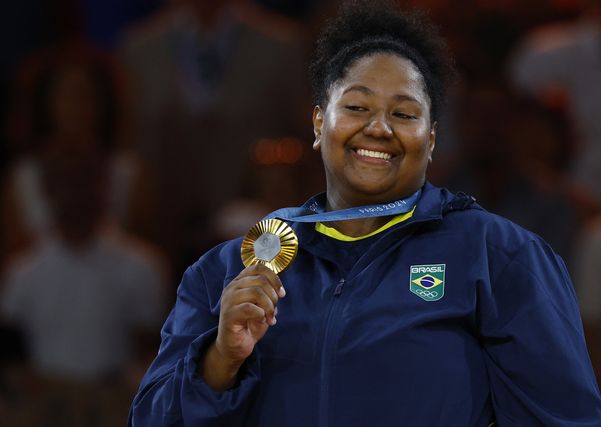 A judoca Beatriz Souza ganhou medalha de ouro na categoria peso pesado
