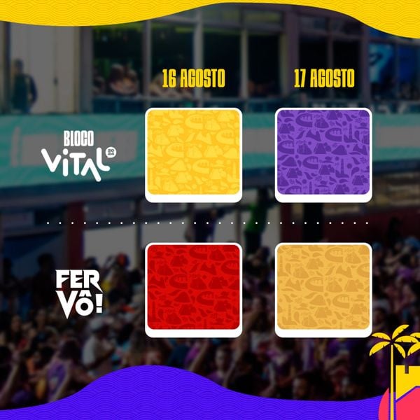 Confira as cores dos abadás do Vital 2024 por Divulgação