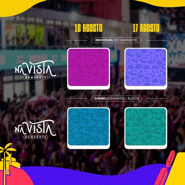 Confira as cores dos abadás do Vital 2024 por Divulgação