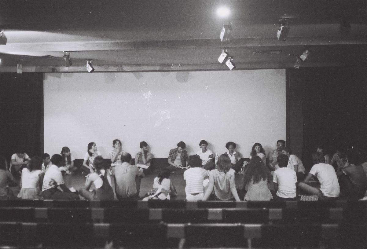 Uma das muitas plenárias da federação de cineclubes, que decidiam as futuras atividades do grupo