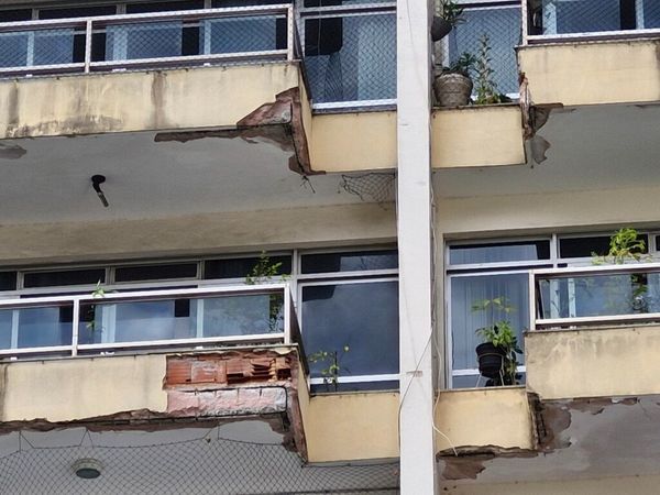 Avançado estado de corrosão: Crea-ES alerta para riscos em edifício na Praia da Costa  por Crea-ES/Divulgação