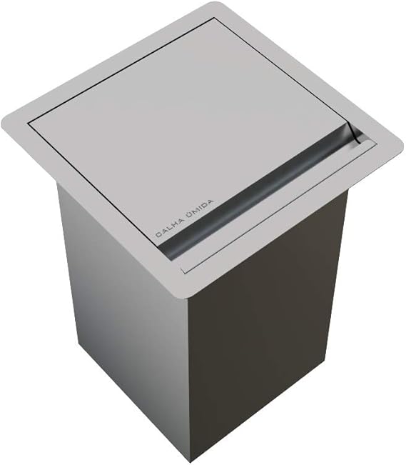 Lixeira Quadrada 5 Litros Com Tampa Inox