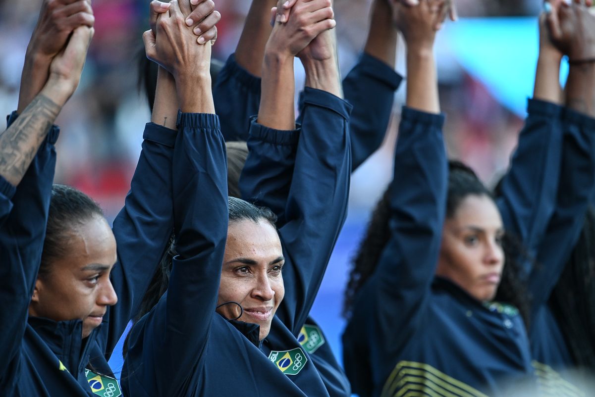 Final do futebol feminino nas olimpíadas de Paris entre Brasil e Estados Unidos por Vitor Jubini