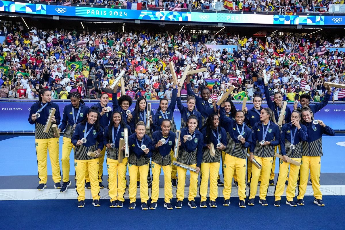 Final do futebol feminino nas olimpíadas de Paris entre Brasil e Estados Unidos