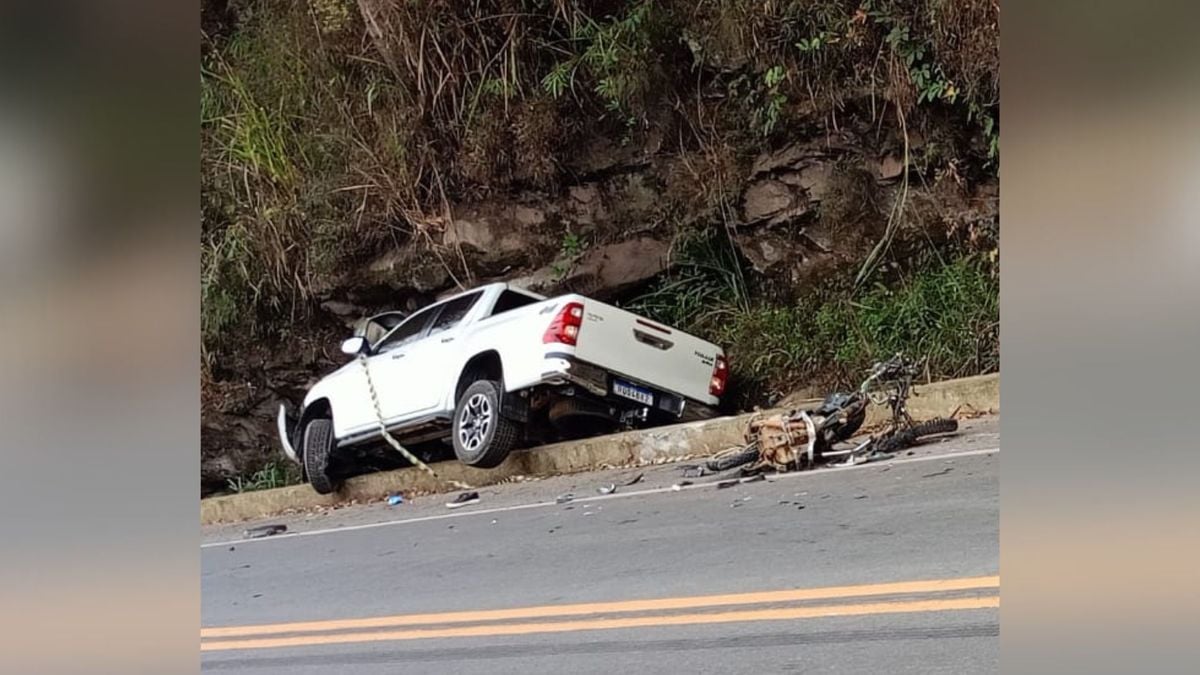 Motociclista morre em acidente com caminhonete na BR 262 em Ibatiba