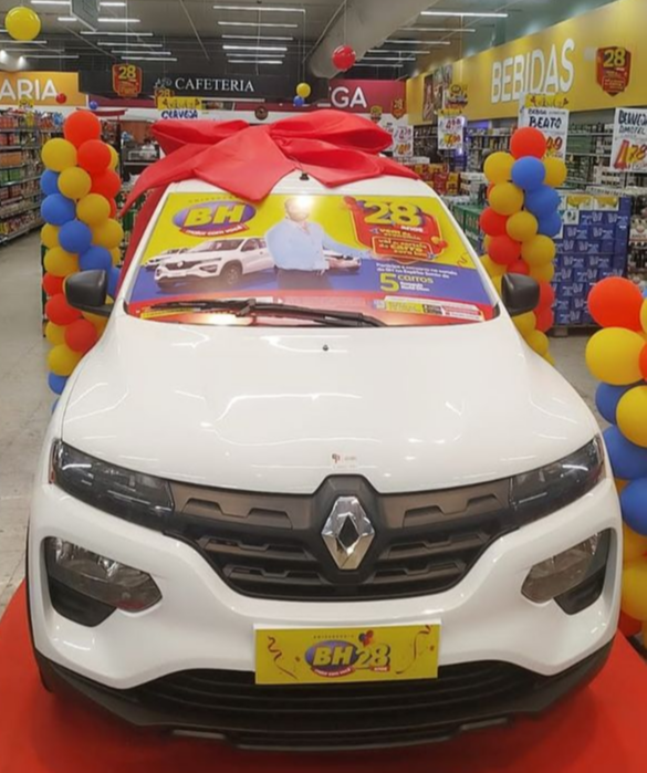 Serão sorteados cinco RENAULT KWID. Crédito: BH/divulgação