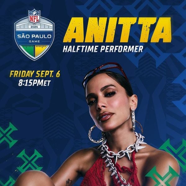 Anitta se apresentará no show de intervalo da partida entre Philadelphia Eagles e Green Bay Packers, na Neo Química Arena. 