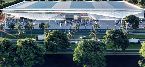 Perspectiva da área de eventos que será construída no luar do Pavilhão de Carapina