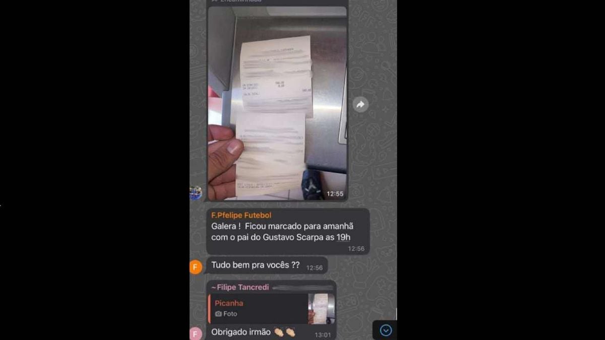 Print de conversa de WhatsApp com ex-integrante do PCC e agentes de futebol 