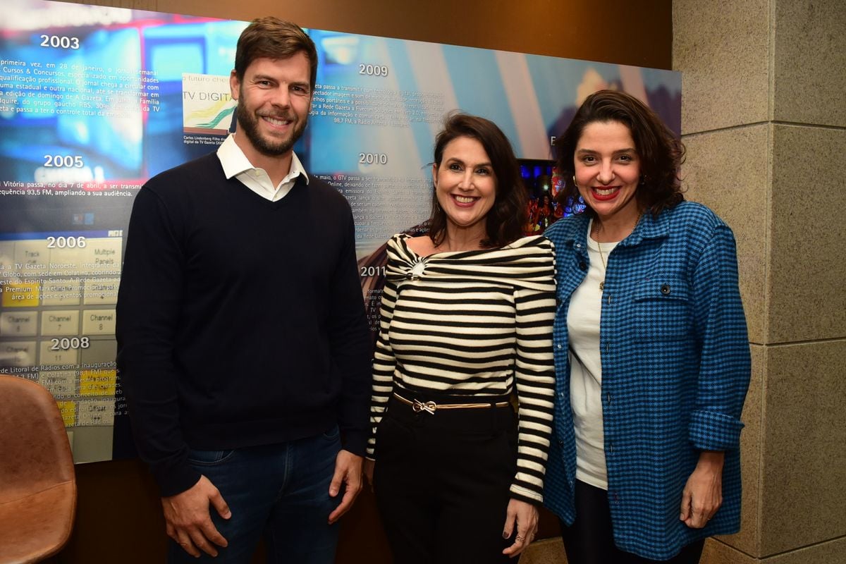 Raphael Cassaro (vice-presidente da Findes), Renata Rasseli e Mariana Perini