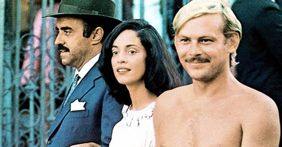 Mauro Mendonça, Sônia Braga e José Wilker na versão cinematográfica de Dona Flor e Seus Dois Maridos, romance de Jorge Amado.  O filme de Bruno Barreto estreou em 1976