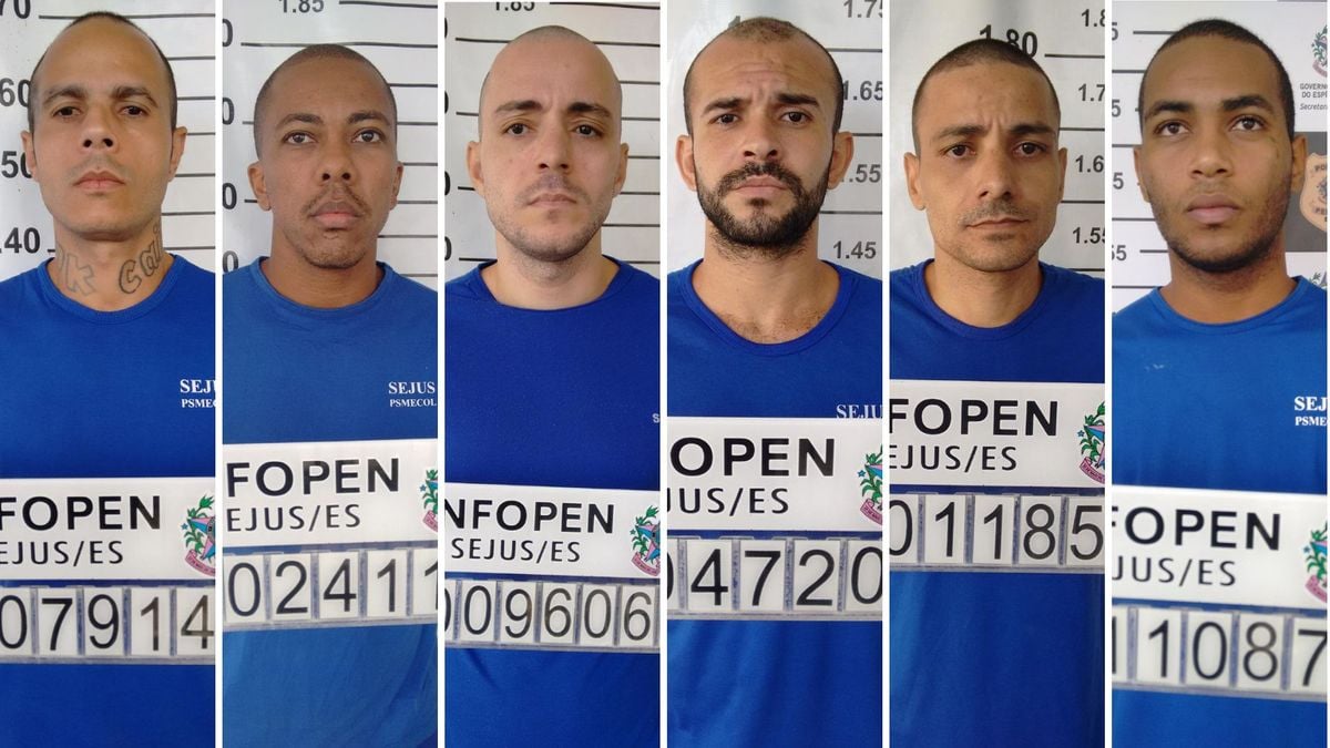 Thiago Ferreira dos Santos, Fabiano Jesus do Rosário, Carliano Souza Lopes, Wanderson Meirelles Felipe Santiago, Iran da Silva Santos e Renan Souza Lopes: fugitivos da Penitenciária de Colatina