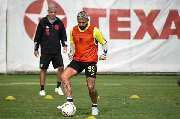 Gabigol em treinamento no Flamengo