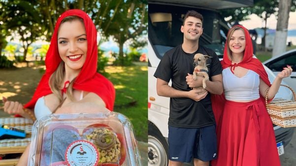 Kátia Leonhardt e Lucas Kluskouski vivem em um motorhome na Prainha, em Vila Velha