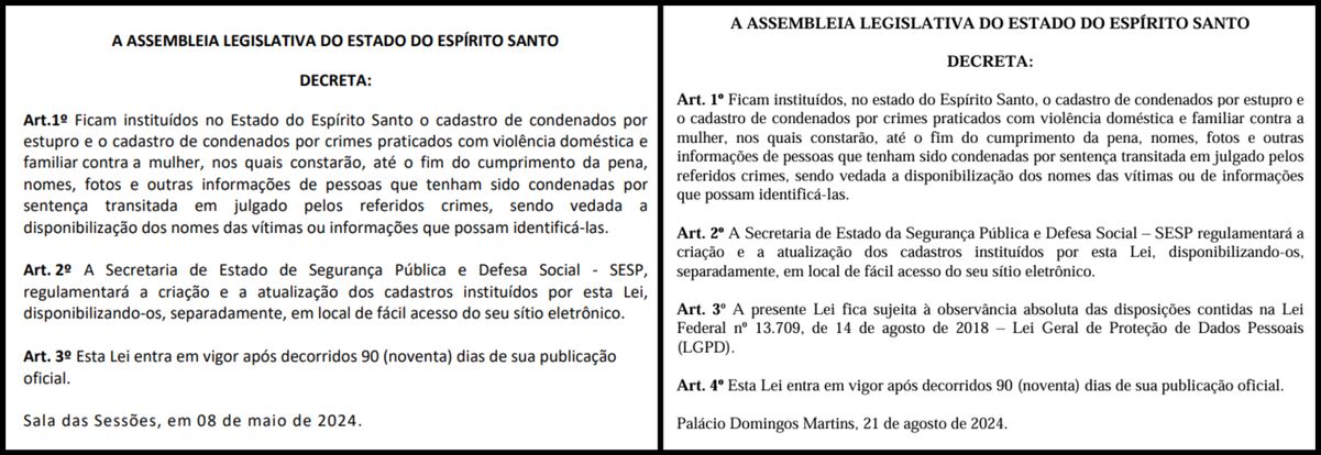 LGPD foi incluída no texto ainda na Assembleia Legislativa do ES