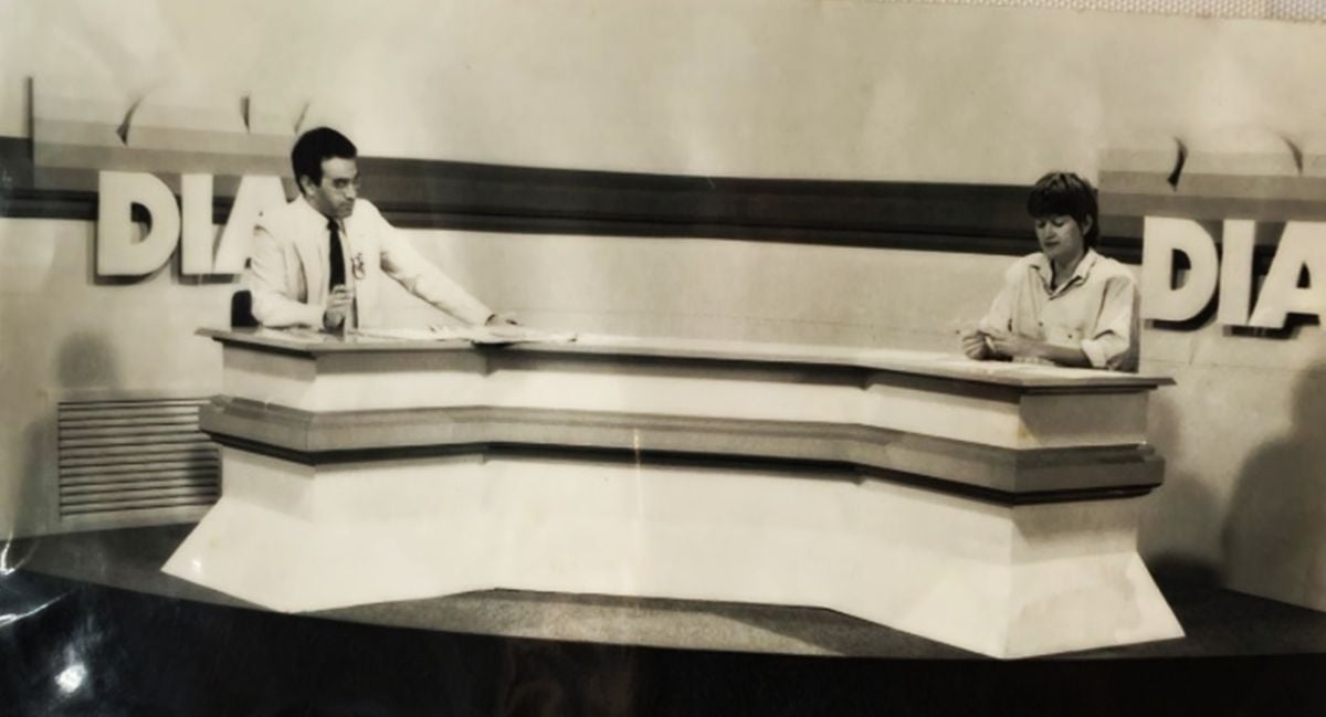 Abdo Chequer e Marisa Sampaio à frente do Bom Dia Espírito SAnto nos primeiros anos de exibição do notíciário, nos Anos 1980