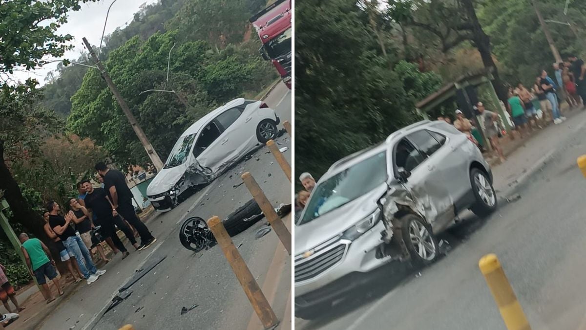 Batida entre carros é registrada na BR 101 em Fundão