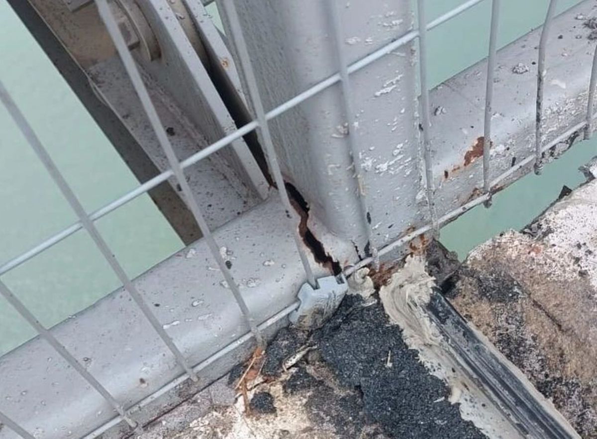 Ciclista encontra trinca em estrutura na ciclovia da Terceira Ponte