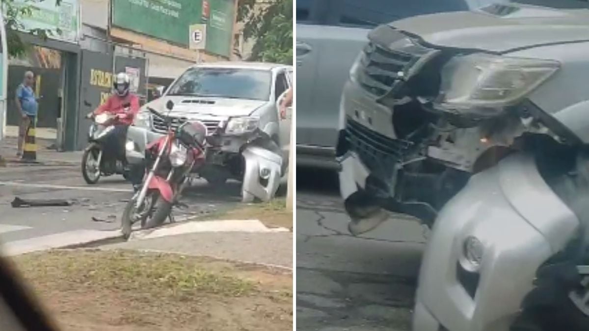 Motociclista freia para pedestre atravessar na faixa e carro o atropela em Cachoeiro