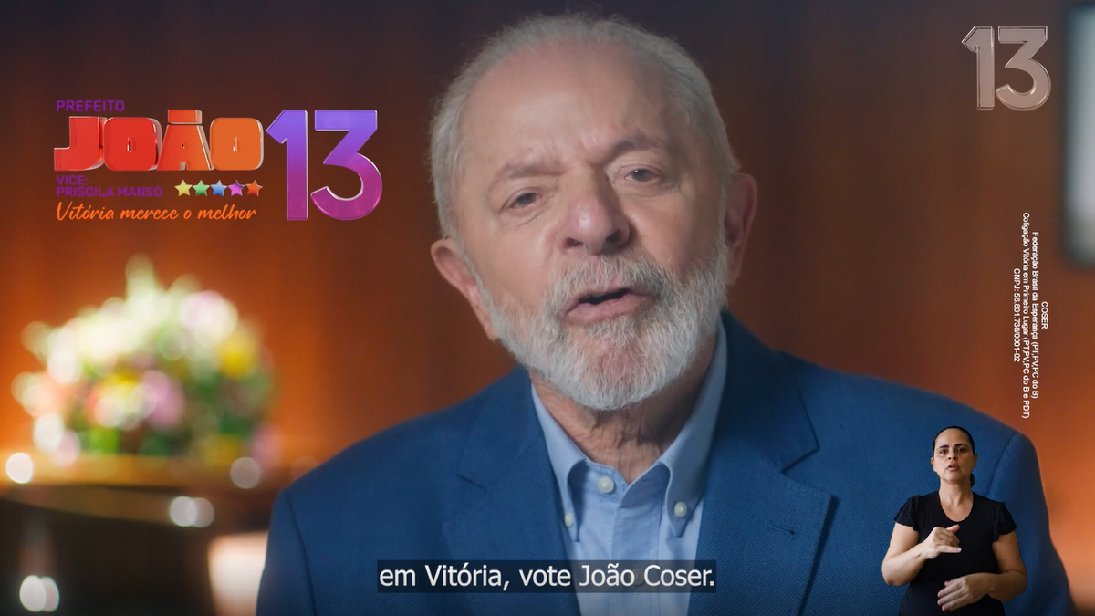 Lula pede voto para João Coser em Vitória durante programa eleitoral