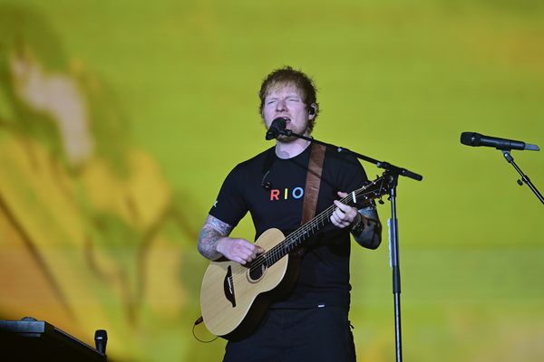 O cantor Ed Sheeran, apresenta seu show, realizado no Palco Mundo durante o quarto dia do Festival Rock In Rio Brasil - 40 anos