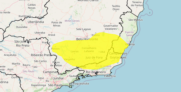 Alerta foi emitido para 36 cidades capixabas