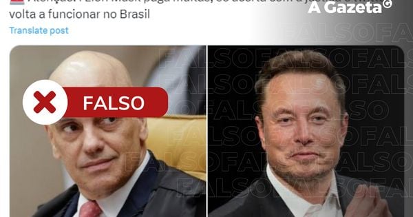 Postagem mente ao afirmar que o X teria voltado a funcionar no Brasil depois de Elon Musk, dono da rede social, quitar multas e se acertar com a Justiça