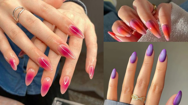 Místico e encantador, o efeito aura cria um degradê de cores que parece emanar das unhas. Crédito: Divulgação