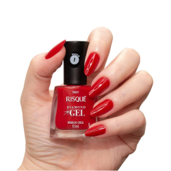 Esmalte Risqué Diamond Gel Vermelho Cereja Cremoso 9,5 Ml