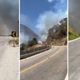 Imagem - Vídeo mostra incêndio às margens de rodovia em Muqui