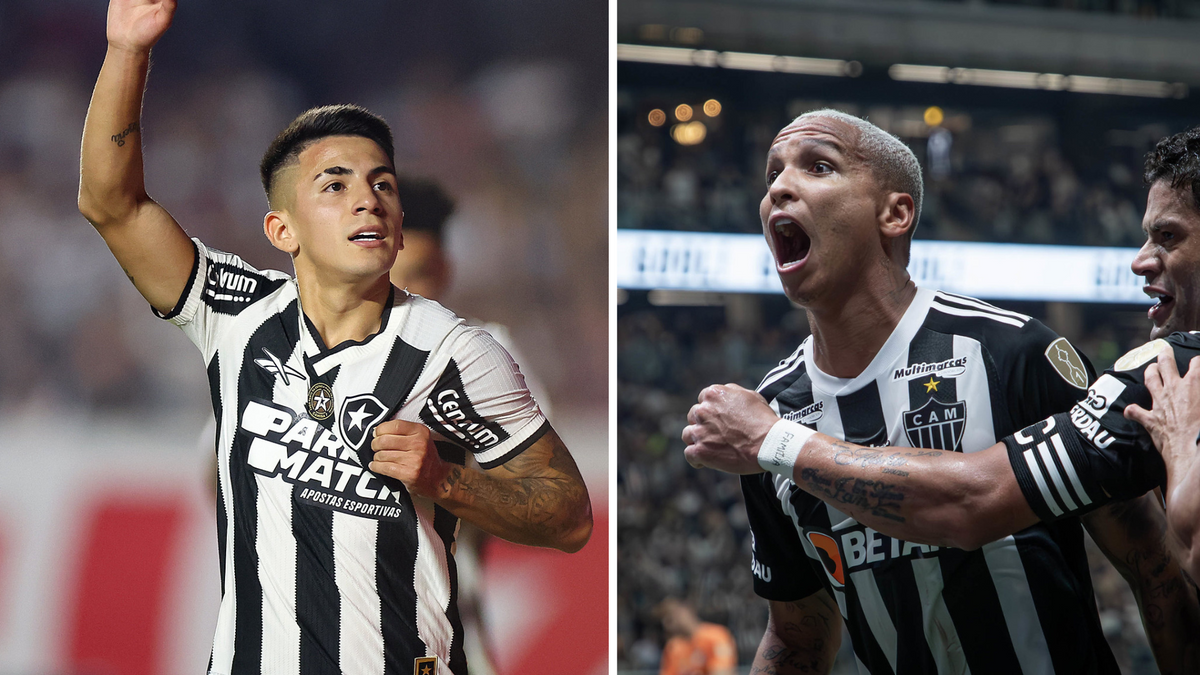 Thiago Almada (Botafogo) e Deyverson (Atlético-MG)