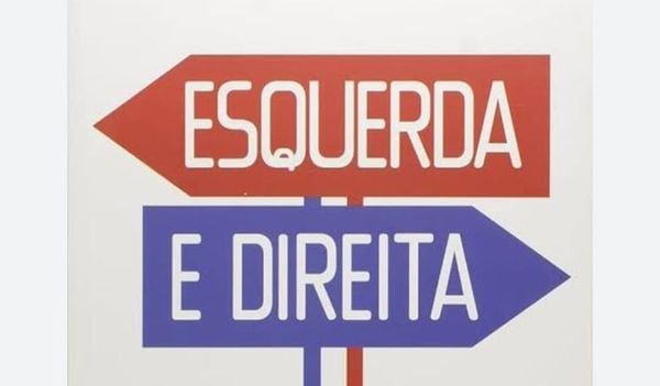 Placas indicam as direções esquerda e direita