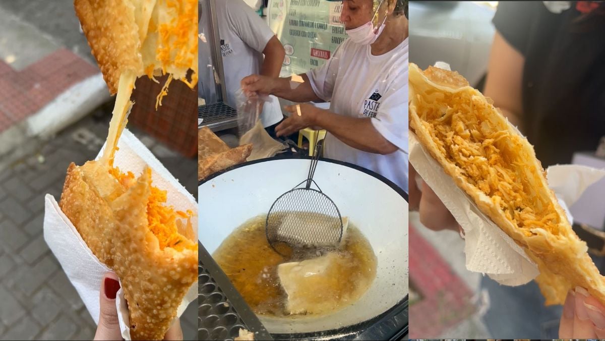 Pastéis provados pelas residentes na Feira de Orgânicos da Praia da Costa